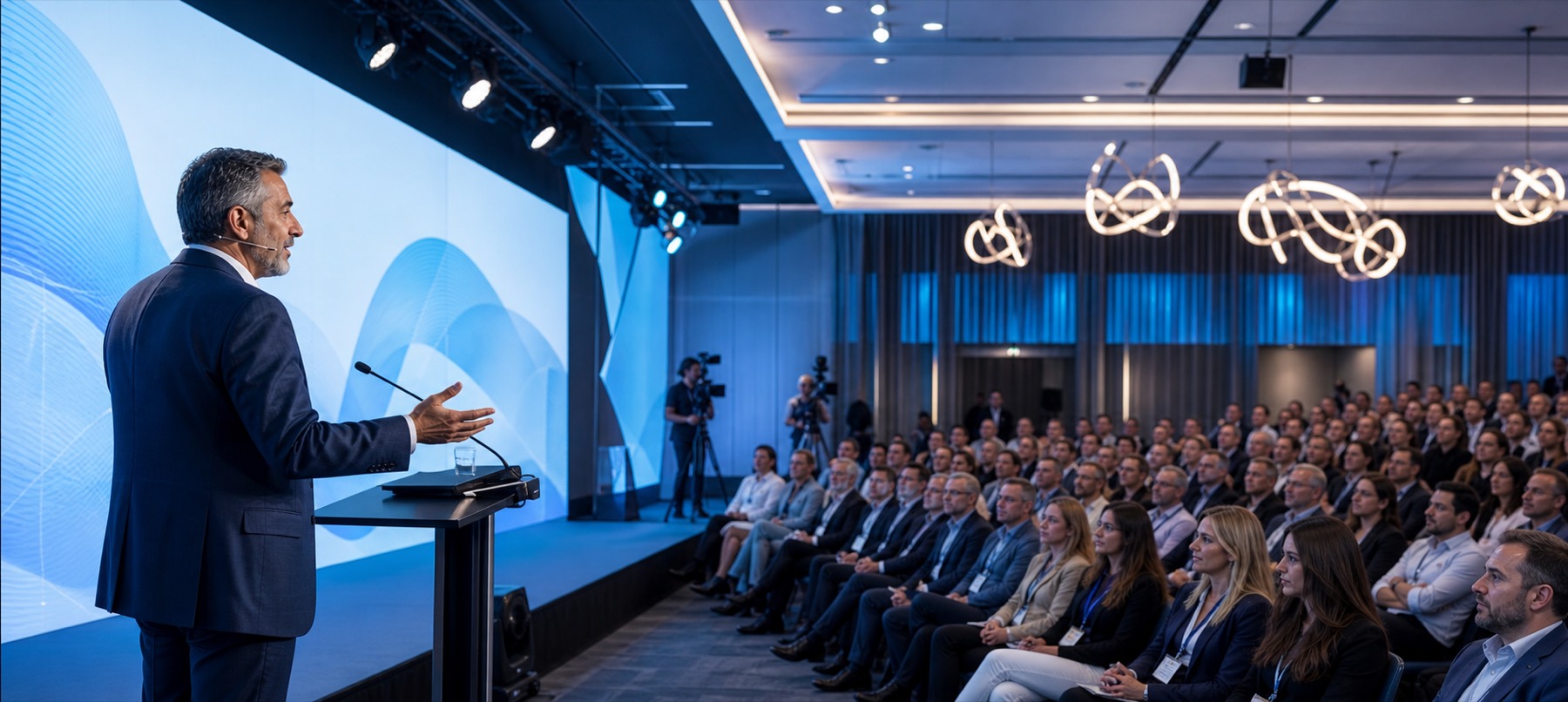 Nowoczesna konferencja medyczna podczas wystąpienia eksperta